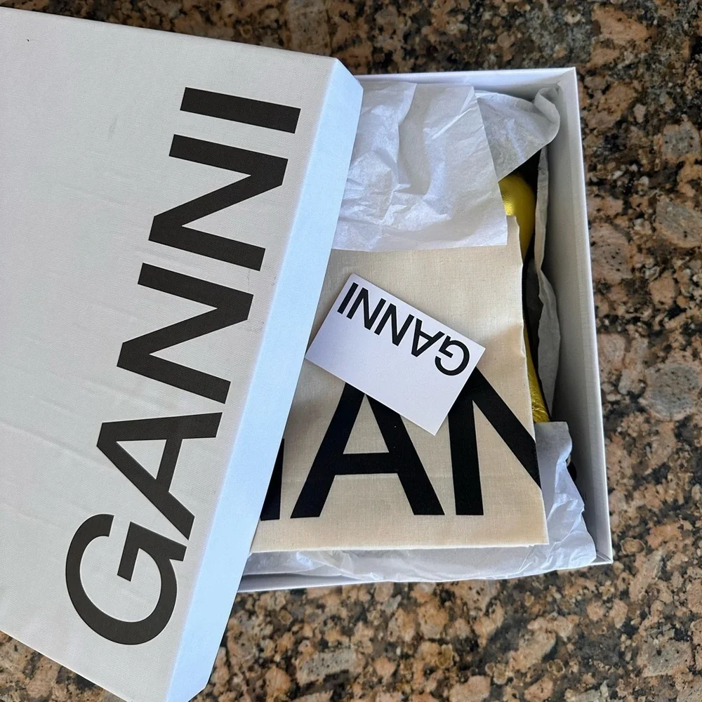 Ganni Gold Metallic Chelsea Ankle Boots